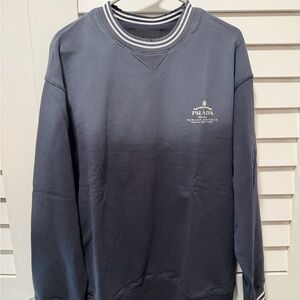 Prada Men's Dark Blue Crewneck Sweater